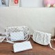White Casual Daily Letters Zipper Bags