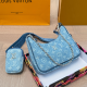 Baby Blue Casual Daily Letters Chains Bags