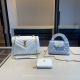 White Blue Casual Daily Letters Chains Bags