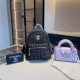 Black Casual Daily Letters Zipper Bags
