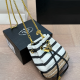 Black Casual Daily Stripe Chains Bags