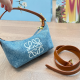 Blue Casual Daily Letters Zipper Contrast Bags