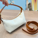 White Casual Daily Letters Zipper Contrast Bags