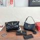 Black Casual Daily Letters Zipper Bags