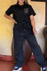 Black Casual Letters Pocket O Neck Short Sleeve Two Pieces