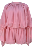 Yellow Elegant Solid Color Flounce Turtleneck Long Sleeve Two Pieces