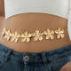 Gold Daily Flowers Pearls Decor Waist Chain