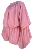 Yellow Elegant Solid Color Flounce Turtleneck Long Sleeve Two Pieces
