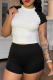 Black Casual Contrast O Neck Short Sleeve Two Pieces