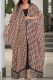 Khaki Casual Letters Patchwork Cardigan Collar Outerwear