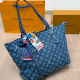 Blue Casual Daily Letters Patchwork Bags