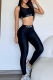 Black Sexy Letters U Neck Sleeveless Two Pieces