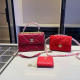 Red Casual Letters Zipper Bags