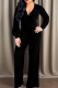 Black Casual Solid Color Strap Design V Neck Loose Jumpsuits
