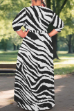 Green Casual Print Strap Design V Neck Long Plus Size Dresses