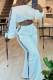 White Casual Strap Design Oblique Collar Long Sleeve Two Pieces