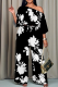 Black And White Casual Print Patchwork Oblique Collar Three Quarter Two Pieces
