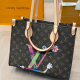 Brown Casual Letters Patchwork Bags