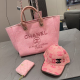 Pink Casual Letters Patchwork Bags