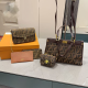 Brown Casual Letters Patchwork Bags