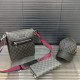 Black Gray Casual Letters Zipper Bags