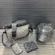 Grey Black Casual Letters Zipper Bags