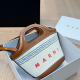 White Brown Casual Letters Patchwork Bags