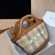 Pink Brown Casual Letters Patchwork Bags