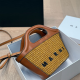 Brown Casual Letters Patchwork Bags