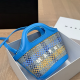 Blue Casual Letters Patchwork Bags