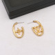 Gold Casual Letters Hollow Out Earrings