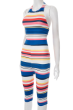 Snake Print Casual Print O Neck Skinny Jumpsuits