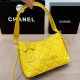 Yellow Casual Letters Zipper Bags