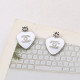 White Casual Letters Rhinestone Decor Earrings