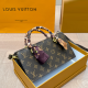 Brown Casual Letters Patchwork Bags