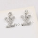 White Casual Daily Letters Rhinestone Decor Earrings