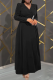 Black Elegant Solid Color V Neck Long Dresses
