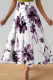 Purple Casual Print Loose Mid Waist Speaker Full Print Bottoms