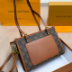 Brown Casual Letters Patchwork Bags