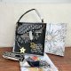 Black Casual Letters Patchwork Bags