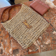 Red-brown Casual Letters Zipper Bags