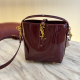 Deep Red Casual Letters Metal Accessories Trim Bags