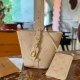 Cream White Casual Letters Patchwork Bags