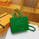 Green Casual Letters Patchwork Bags