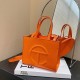Tangerine Red Casual Letters Patchwork Bags