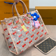 Red Casual Letters Patchwork Bags
