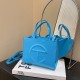 Blue Casual Letters Patchwork Bags