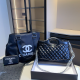 Black Casual Letters Patchwork Bags