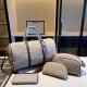 Khaki Casual Letters Zipper Bags
