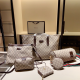 Khaki Casual Letters Zipper Bags